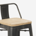 set högt bord trä metall 60x60cm 4 vintage pallar bar axel white Val