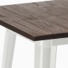 set högt bord trä metall 60x60cm 4 vintage pallar bar axel white Kostnad