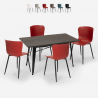 set matbord 120x60cm industriell design 4 stolar ruler Erbjudande