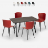 set 4 stolar rektangulärt bord industriell stil 120x60cm wire Rea