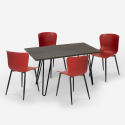 set 4 stolar rektangulärt bord Lix industriell stil 120x60cm wire Mått