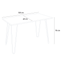 set 4 stolar rektangulärt bord Lix industriell stil 120x60cm wire 