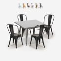 set 4 vintage stolar i stil industriellt bord 80x80cm bistro kök state Rea