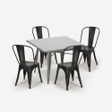 set 4 vintage stolar i stil industriellt bord 80x80cm bistro kök state Mått