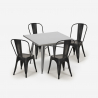set 4 vintage stolar i Lix stil industriellt bord 80x80cm bistro kök state Mått