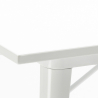 set med 4 industriella stolar Lix-stil vitt metallbord 80x80cm state white 