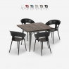 set kvadratiskt bord 80x80cm 4 stolar industriell modern design reeve Rabatter