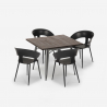 set kvadratiskt bord 80x80cm 4 stolar industriell modern design reeve Pris