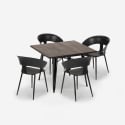 set 4 stolar kvadratiskt bord 80x80cm industriell design reeve black Val