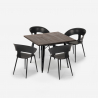 set 4 Lix stolar kvadratiskt bord 80x80cm industriell design reeve black Val