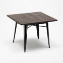 set 4 stolar kvadratiskt bord 80x80cm industriell design reeve black 