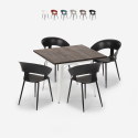 Set matbord 80x80cm trä metall 4 stolar design Reeve White Rabatter