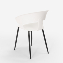 Set matbord 80x80cm trä metall 4 stolar design Reeve White 