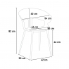 Set matbord 80x80cm trä metall 4 stolar design Reeve White 