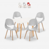 Set vitt kvadratiskt bord 80x80cm 4 stolar skandinavisk design Dax Light Erbjudande