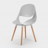 Set vitt kvadratiskt bord 80x80cm 4 stolar skandinavisk design Dax Light Kostnad