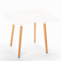 Set vitt kvadratiskt bord 80x80cm 4 stolar skandinavisk design Dax Light 