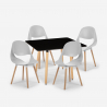 Set kvadratisk svart bord 80x80cm 4 stolar skandinavisk design Dax Dark Rabatter