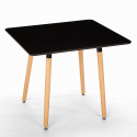 Set kvadratisk svart bord 80x80cm 4 stolar skandinavisk design Dax Dark 
