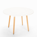 Set runt vitt bord 100cm skandinavisk design 4 stolar Midlan Light 