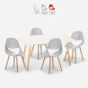 Set rektangulärt bord 80x120cm 4 stolar skandinavisk design Flocs Light Försäljning