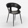 Set 4 stolar modern design bord 80x80cm industriellt restaurang kök Maeve Dark 