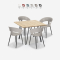 Set 4 stolar modern design bord 80x80cm industriellt restaurang kök Maeve Light Kampanj