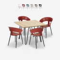 Set 4 stolar modern design bord 80x80cm industriellt restaurang kök Maeve Light Katalog