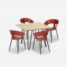 Set 4 stolar modern design bord 80x80cm industriellt restaurang kök Maeve Light Kostnad