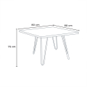 Set 4 stolar modern design bord 80x80cm industriellt restaurang kök Maeve Light 