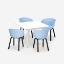 Set 4 stolar polypropen metall bord 80x80cm kvadratiskt Krust Light Val