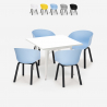 Set 4 stolar polypropen metall bord 80x80cm kvadratiskt Krust Light Försäljning