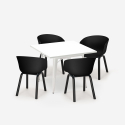 Set 4 stolar polypropen metall bord 80x80cm kvadratiskt Krust Light Mått