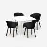 Set 4 stolar polypropen metall bord 80x80cm kvadratiskt Krust Light Mått