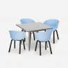 set kvadratisk matbord 80x80cm Lix 4 stolar modern design krust Val