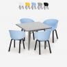 set kvadratisk matbord 80x80cm Lix 4 stolar modern design krust Försäljning