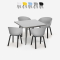 set kvadratisk matbord 80x80cm 4 stolar modern design krust Kampanj