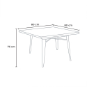 set kvadratisk matbord 80x80cm 4 stolar modern design krust 