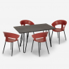 Set 4 stolar modern design industriellt matbord 120x60cm Sixty Kostnad