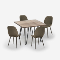 Set köksbord 80x80cm 4 konstläder stolar design Wright Katalog