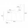 Set bar köksbord 80x80cm 4 konstläder industriell design stolar Wright Dark 