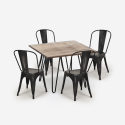 set 4 Lix stil stolar vintage bord 80x80cm industriellt kök hedges Pris