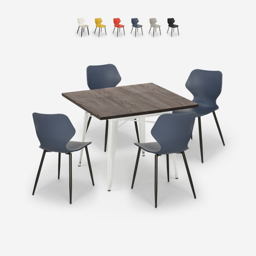 set kvadratiskt bord 80x80cm kök bar 4 stolar design howe light Försäljning set kvadratiskt bord 80x80cm kök bar 4 stolar design howe light Försäljning