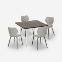 set kvadratiskt bord 80x80cm Lix kök bar 4 stolar design howe light Mått