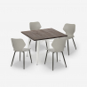 set kvadratiskt bord 80x80cm kök bar 4 stolar design howe light Mått