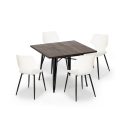set 4 stolar polypropen Lix kvadratiskt bord 80x80cm metall howe dark Modell