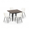 set 4 stolar polypropen kvadratiskt bord 80x80cm metall howe dark Modell