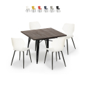 set 4 stolar polypropen kvadratiskt bord 80x80cm metall howe dark Försäljning