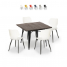 set 4 stolar polypropen Lix kvadratiskt bord 80x80cm metall howe dark Försäljning
