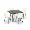 Set 4 stolar kvadratiskt bord 80x80cm trä metall design Sartis Dark Modell